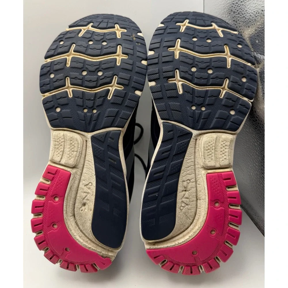 Brooks Transmit 3 Running Shoes Womens 8 Navy Pink Good 1203501B414